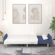 2-местно разтегателно канапе, синьо, текстил