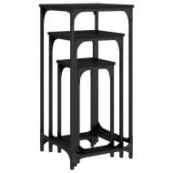 Стифиращи странични маси, 3 бр, черни, инженерно дърво