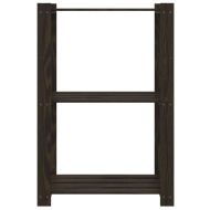 3-етажен стелаж за съхранение, черен, 60x38x90 см, бор масив