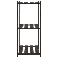 3-етажен стелаж за съхранение, черен, 60x38x90 см, бор масив
