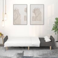 2-местно разтегателно канапе, тъмносиво, текстил