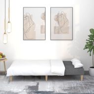 2-местно разтегателно канапе, тъмносиво, текстил