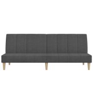 2-местно разтегателно канапе, тъмносиво, текстил