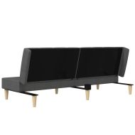 2-местно разтегателно канапе, тъмносиво, текстил