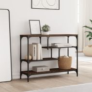 Конзолна маса, кафяв дъб, 100x30x75 см, инженерно дърво