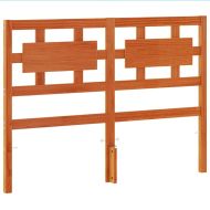 Горна табла за легло, восъчнокафява, 135 см, масивно дърво бор