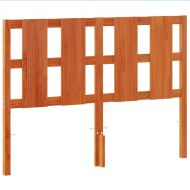 Горна табла за легло, восъчнокафява, 135 см, масивно дърво бор