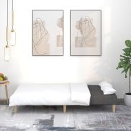 2-местно разтегателно канапе, светлосиво, текстил