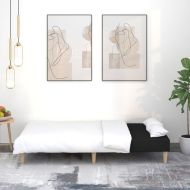 2-местно разтегателно канапе, черно, текстил