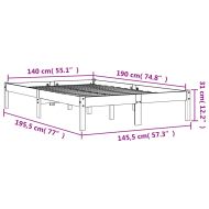 Рамка за легло без матрак, восъчнокафяв, 140x190 см, бор масив