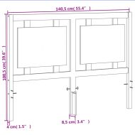 Горна табла за легло, восъчнокафява, 135 см, масивно дърво бор