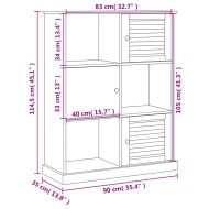 Етажерка за книги VIGO сива 90x35x114,5 см бор масив
