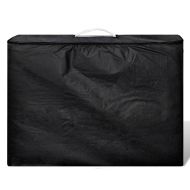 Кремавобяла сгъваема масажна кушетка 4 зони с дървена рамка