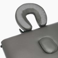 Масажна кушетка с 2 зони, дървена рамка, антрацит, 186х68 см