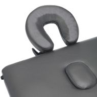 Масажна кушетка с 3 зони, дървена рамка, антрацит, 186х68 см