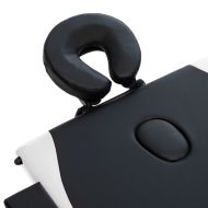 Сгъваема масажна кушетка, 3 зони, дърво, черно и бяло