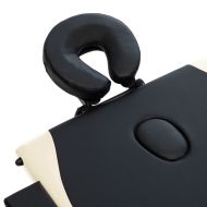 Сгъваема масажна кушетка, 3 зони, дърво, черно и бежово