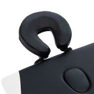 2-зонова сгъваема масажна кушетка, алуминий, черно и бяло