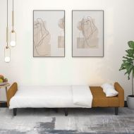 2-местно разтегателно канапе, кафяво, кадифе