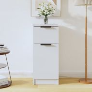 Сайдборд, бял, 30x30x70 см, инженерно дърво