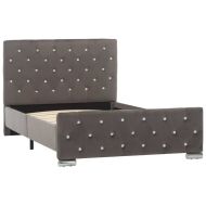 Рамка за легло тъмносива кадифе 100x200 см