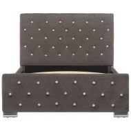 Рамка за легло тъмносива кадифе 100x200 см