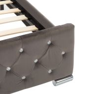 Рамка за легло тъмносива кадифе 100x200 см