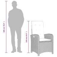 Градински трапезен комплект възглавници 5 части черен полиратан