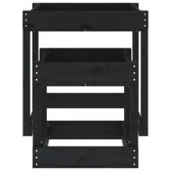 Пясъчни маси, 2 бр, черни, борово дърво масив