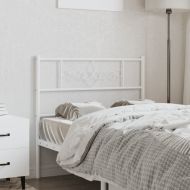 Метална резервна табла за легло, бяла, 75 см