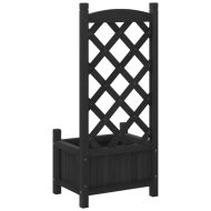 Кашпа с пергола, черно, масивна ела