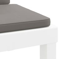 Градински лаундж комплект от 3 части с възглавници бял PP