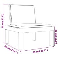 Градински лаундж комплект от 3 части с възглавници бял PP