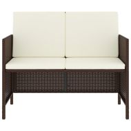 Градински трапезен комплект възглавници 6 части кафяв полиратан