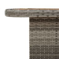 Градинска маса, сива, 90x55x71 см, полиратан и акациево дърво