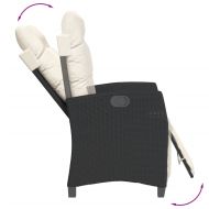 Градински трапезен комплект възглавници 5 части черен полиратан