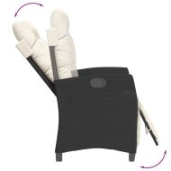 Градински трапезен комплект възглавници 5 части черен полиратан