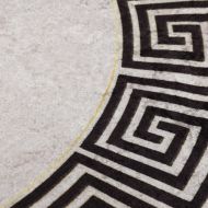 Килим, миещ се, φ120 см, светлобежов, противоплъзгащ