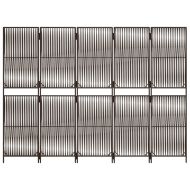 Параван за стая, 5 панела, бежов, полиратан