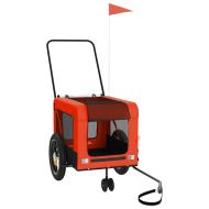 Ремарке за колело за любимци оранжев черен Оксфорд плат желязо