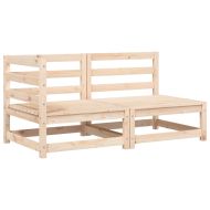 Градински диван с възглавници, 2-местен, борово дърво масив