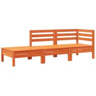 Градински диван с възглавници и табуретка, 3-местен