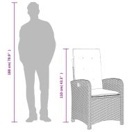 Накланящи градински столове с възглавници 2 бр черни полиратан