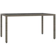 Градински трапезен комплект 7 части с възглавници сив полиратан