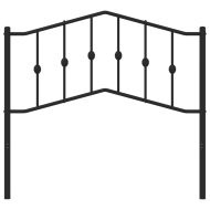 Метална резервна табла за легло, черна, 100 см