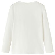 Детска тениска с дълъг ръкав, екрю, 116