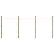 Лостове за упражнения, 3 бр, 125 см, стомана, червени