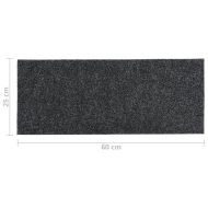 Изтривалки за стълби, самозалепващи се, 15 бр., 60x25 см, тъмносиви, правоъгълни