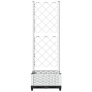 Градински сандък с пергола, бял, 40x40x121,5 см, PP