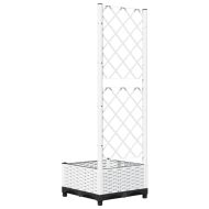 Градински сандък с пергола, бял, 40x40x121,5 см, PP